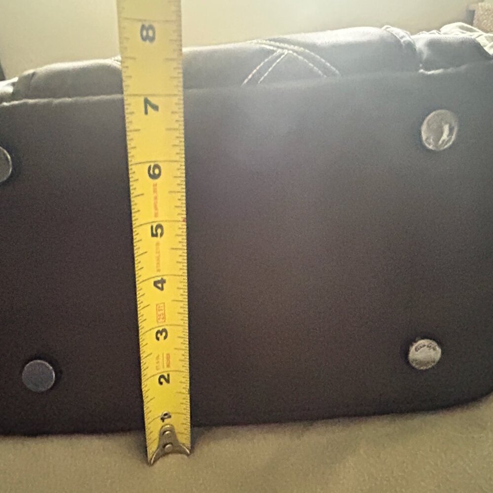 Lug Rumble Satchel with Crossbody Strap Black with Rainbow Stitching - Picture 11 of 13